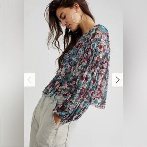 Free People Women's Up For Anything Floral Top Size Large